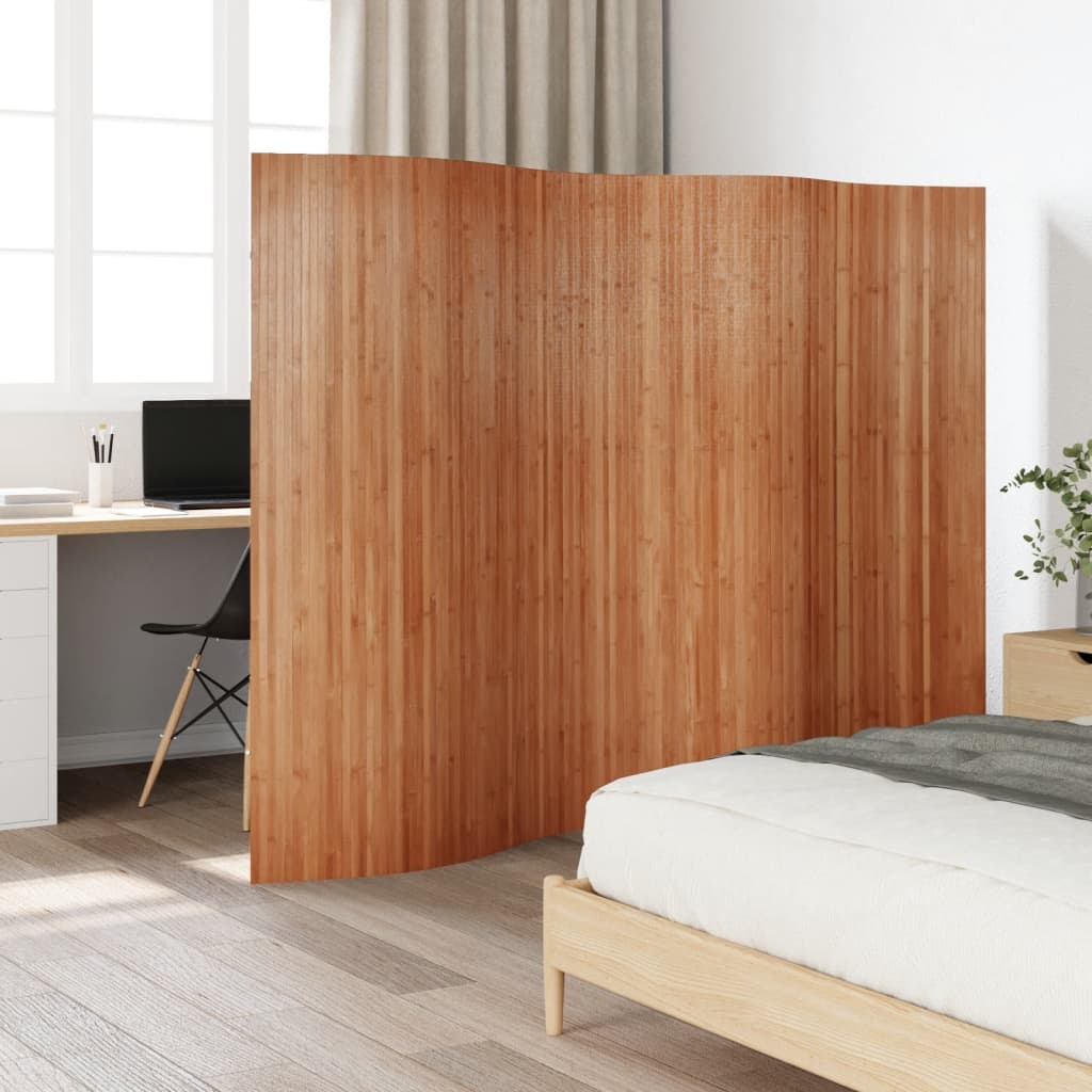 Room Divider Brown Width 250 cm Height 165 cm Bamboo