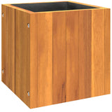 Garden Planter 25x25x25 cm Solid Wood Acacia - Front View
