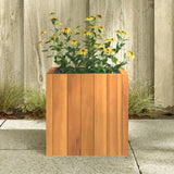 Garden Planter 25x25x25 cm Solid Wood Acacia - Side View