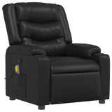 Massage Recliner Chair Black Faux Leather - Side View