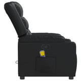 Massage Recliner Chair Black Faux Leather - Low Angle