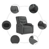 Recliner Chair Dark Grey Fabric