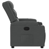 Recliner Chair Dark Grey Fabric - Close-Up Angle