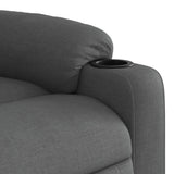 Recliner Chair Dark Grey Fabric - Low Angle