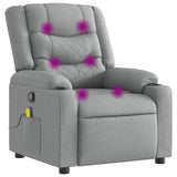 Massage Recliner Chair Light Grey Fabric - Front View
