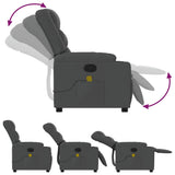 Massage Recliner Chair Dark Grey Fabric - 45-Degree Angle