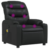 Massage Recliner Chair Black Faux Leather - Front View
