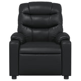Massage Recliner Chair Black Faux Leather - Close-Up Angle