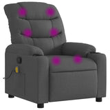 Massage Recliner Chair Dark Grey Fabric - Front View