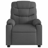 Massage Recliner Chair Dark Grey Fabric - Close-Up Angle