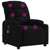 Massage Recliner Chair Black Fabric - Front View