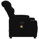 Massage Recliner Chair Black Fabric - Low Angle
