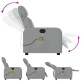 Massage Recliner Chair Light Grey Fabric