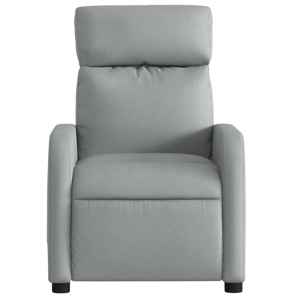 Massage Recliner Chair Light Grey Fabric