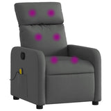 Massage Recliner Chair Dark Grey Fabric - Front View