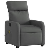 Massage Recliner Chair Dark Grey Fabric - Side View