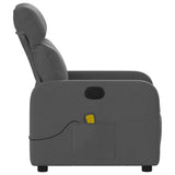 Massage Recliner Chair Dark Grey Fabric - Low Angle
