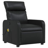 Massage Recliner Chair Black Faux Leather - Side View