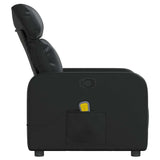 Massage Recliner Chair Black Faux Leather - Low Angle