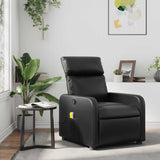 Massage Recliner Chair Black Faux Leather