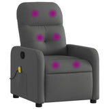 Massage Recliner Chair Dark Grey Fabric - Front View