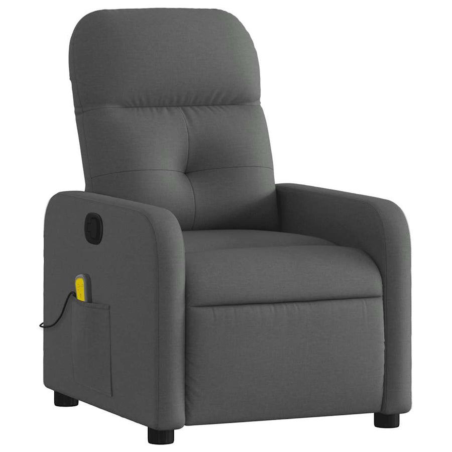 Massage Recliner Chair Dark Grey Fabric