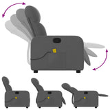 Massage Recliner Chair Dark Grey Fabric