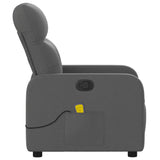 Massage Recliner Chair Dark Grey Fabric - Low Angle