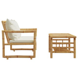 2 Piece Garden Sofa Set with Cushions Bamboo