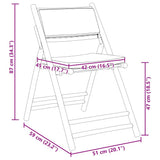 2 Piece Folding Bistro Chairs with Cream White Cushions Bamboo
