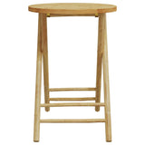 3 Piece Folding Bistro Set with Cream White Cushions Bamboo - Low Angle