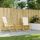 Folding Garden Reclining Chairs 2 pcs with Cushions Bamboo - Side View