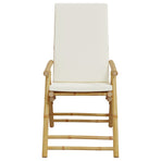 Folding Garden Reclining Chairs 2 pcs with Cushions Bamboo