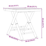 Folding Garden Table 45x45x45 cm Bamboo - Low Angle