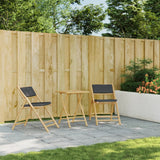 Folding Garden Table 55x55x75 cm Bamboo - Side View