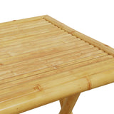 Folding Garden Table 55x55x75 cm Bamboo - Close-Up Angle