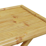 Folding Garden Table 110x55x75 cm Bamboo - Close-Up Angle