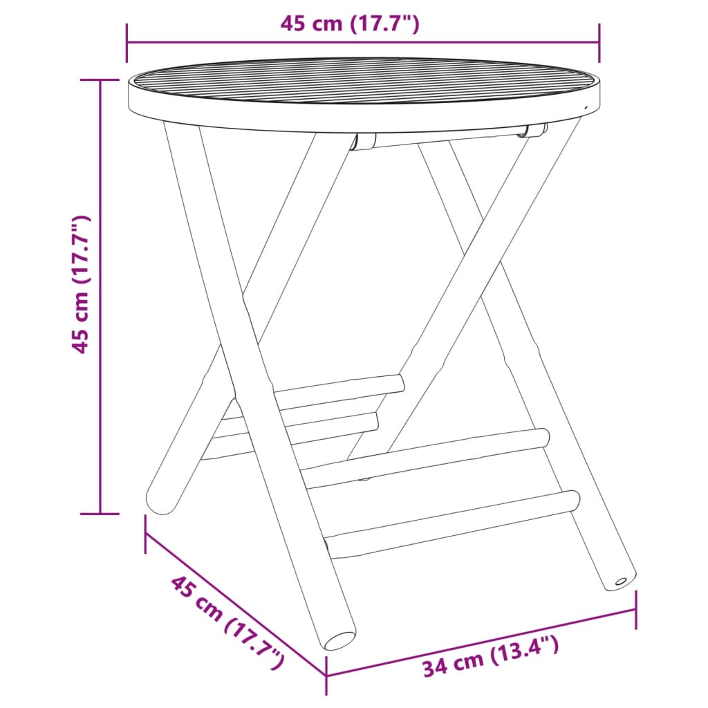 Folding Garden Table ?5x45 cm Bamboo