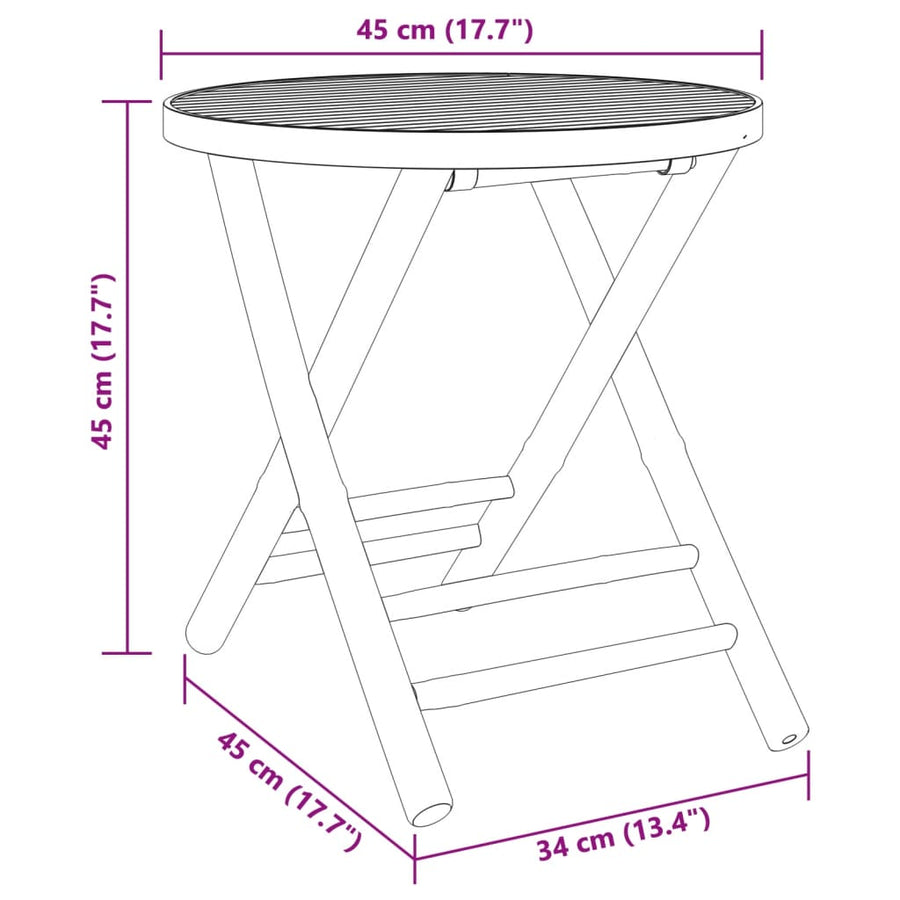 Folding Garden Table ?5x45 cm Bamboo