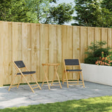 Folding Garden Table Ø55x75 cm Bamboo - Side View