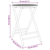 Folding Garden Table ?5x75 cm Bamboo