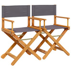 Folding Director Chairs 2 pcs Dark Grey Fabric
