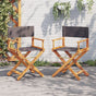 Folding Director Chairs 2 pcs Dark Grey Fabric