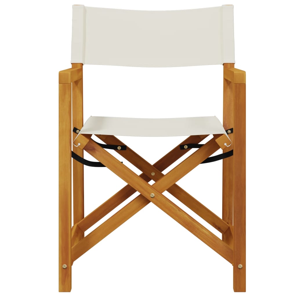 Folding Director Chairs 2 pcs?ream White Fabric