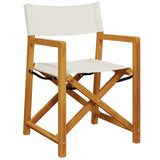 Folding Director Chairs 2 pcs?ream White Fabric