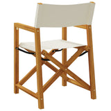 Folding Director Chairs 2 pcs?ream White Fabric