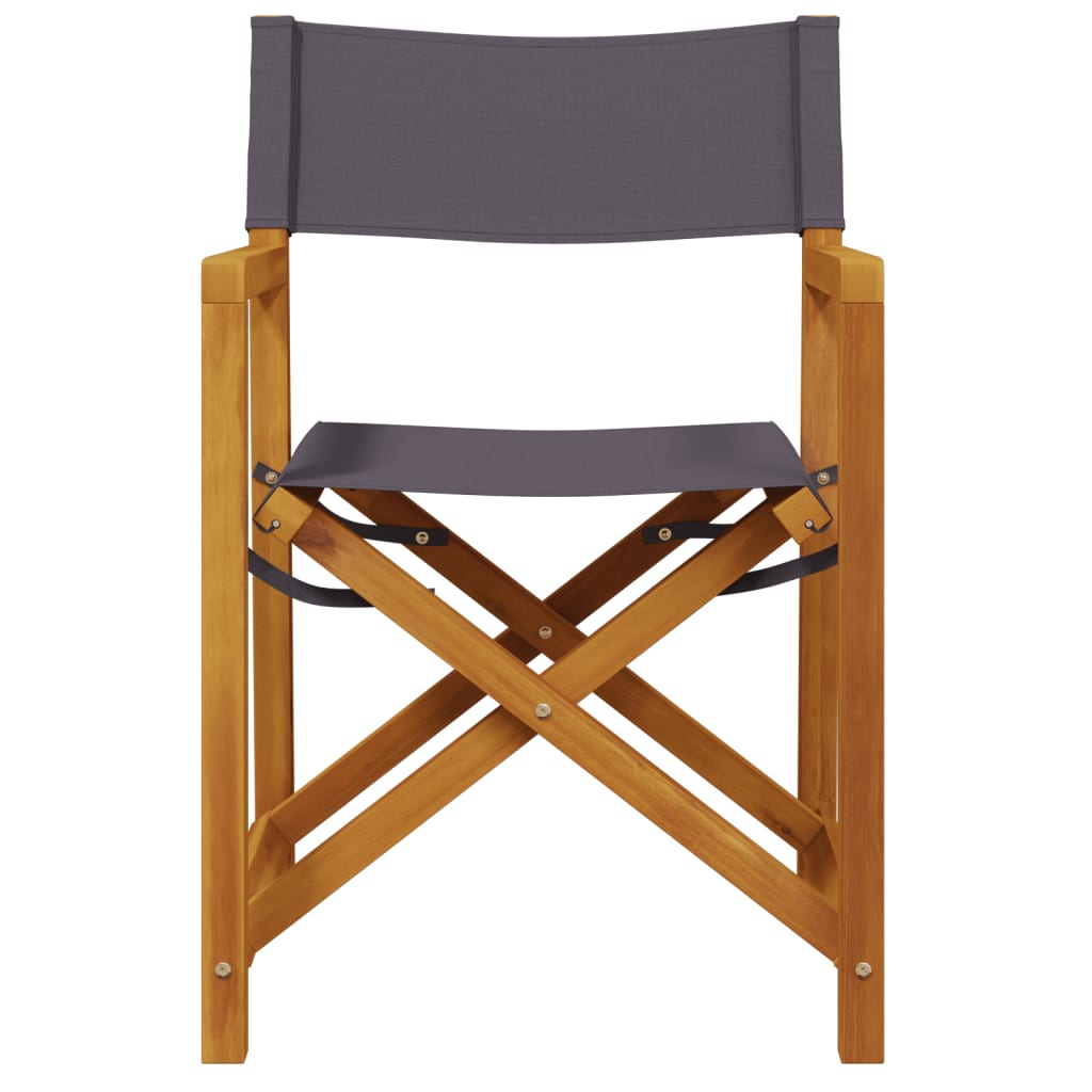 Folding Director Chairs 2 pcs?ark Grey Fabric