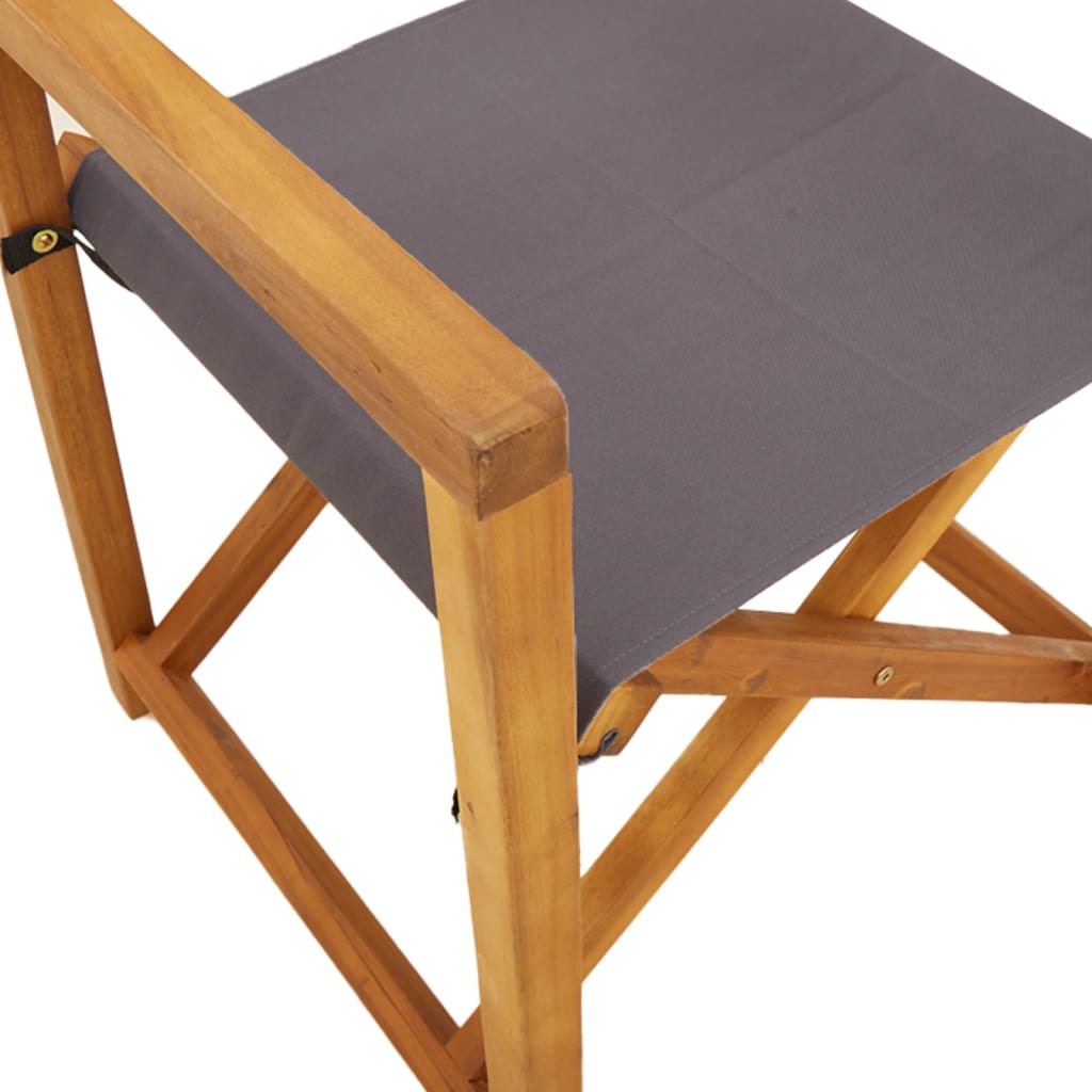 Folding Director Chairs 2 pcs?ark Grey Fabric