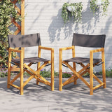 Folding Director Chairs 2 pcs?ark Grey Fabric