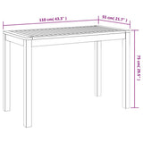 Garden Dining Table 110x55x75 cm Solid Wood Acacia